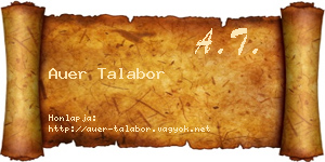 Auer Talabor névjegykártya